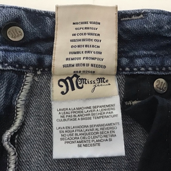 Miss Me Embellished Bootcut Jeans Size 27 Rhinestones Studs Medium Blue Denim - Picture 15 of 15